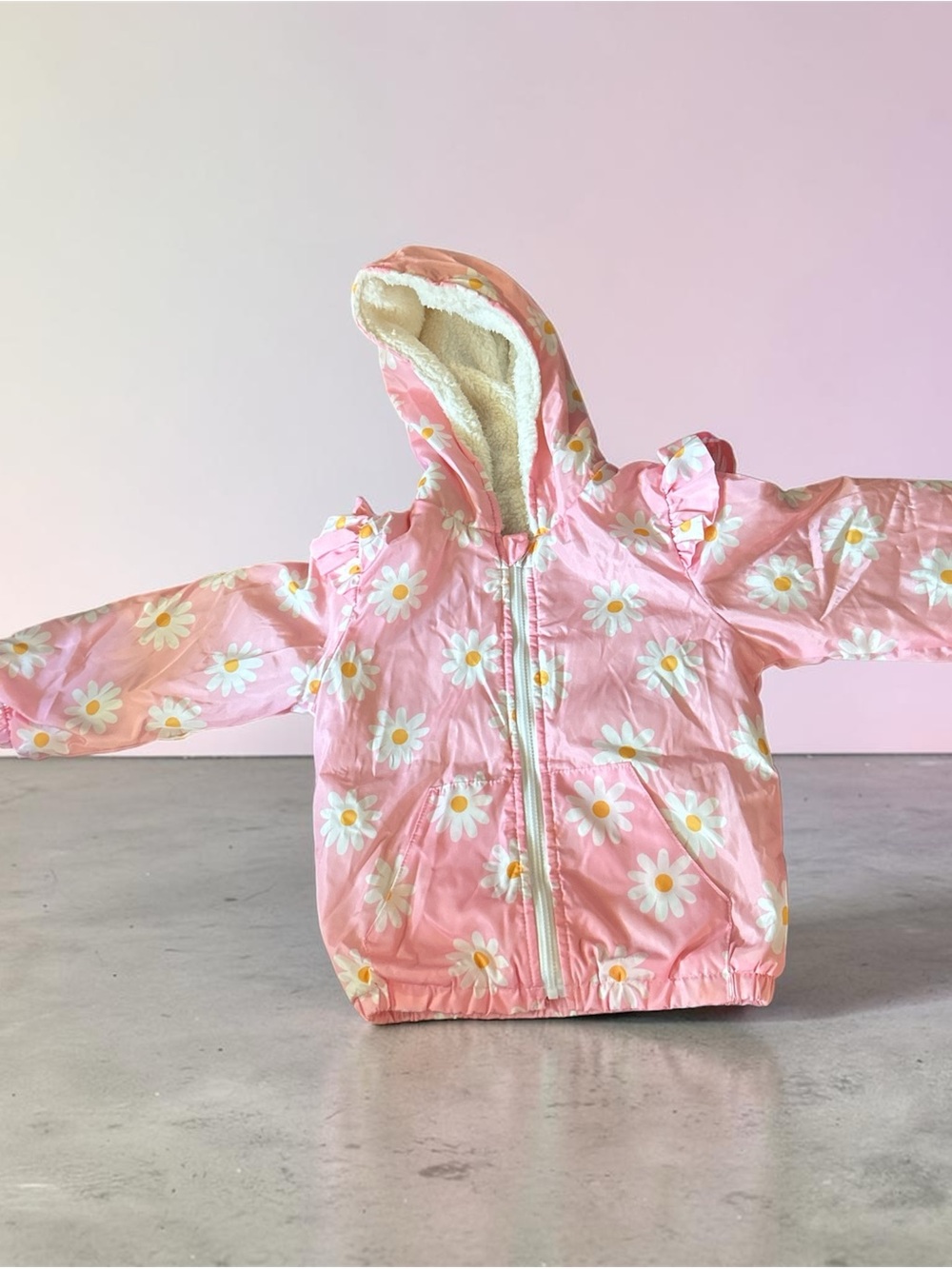 & Other Stories Pink Daisy Print Hooded Kids Jacket